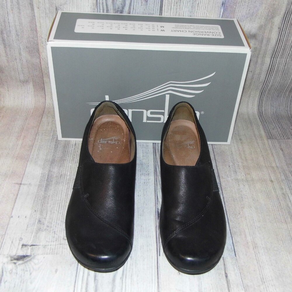 Dansko Fae black leather slip on shoes womens size 41 - Picture 3 of 7